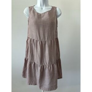 C&C California Sz: XS Lavender 100% Linen  Mini A Line Dress (b60) Beach